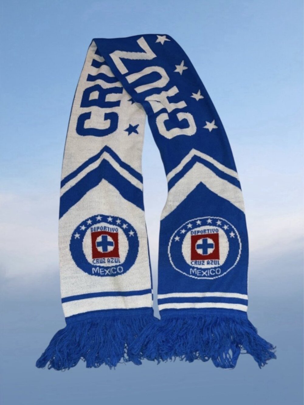 Deportivo Cruz Azul Mexico FMF Official Soccer Scarf Bufanda Futbol 2000